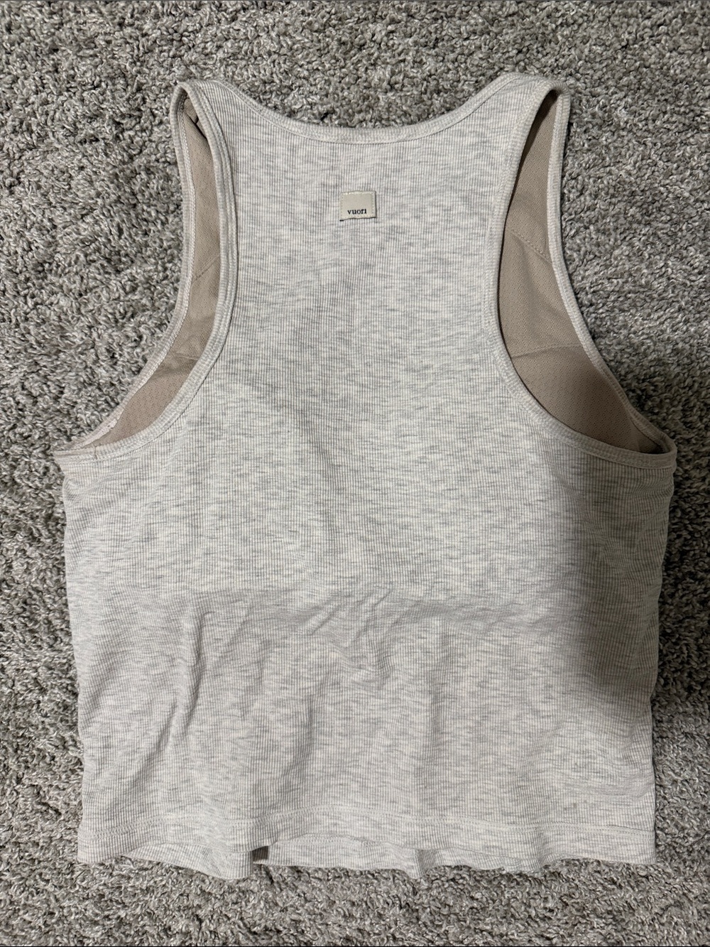 Vuori Heathered Light Gray Racerback Tank